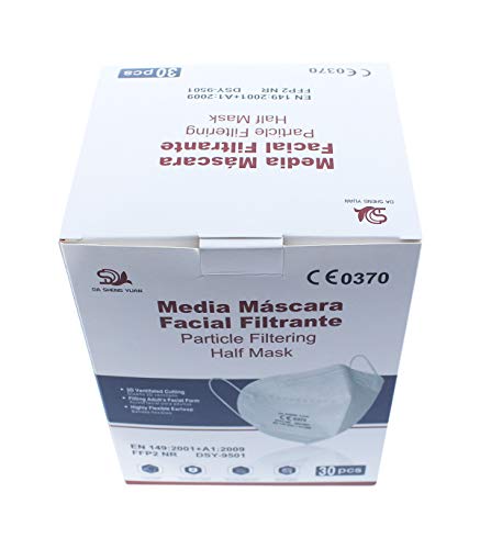 Da Sheng Yuan Mascarilla FFP2 no reutilizable plegable con pinza nasal | Pack 10, 30 y 50 Uds. (50)