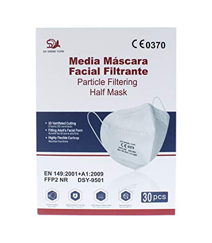 Da Sheng Yuan Mascarilla FFP2 no reutilizable plegable con pinza nasal | Pack 10, 30 y 50 Uds. (50)