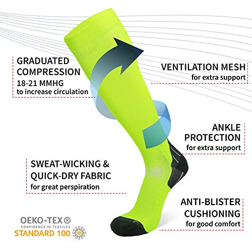 DANISH ENDURANCE Calcetines de Compresión 1 par (Amarillo, EU 35-38)