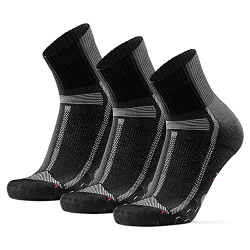 DANISH ENDURANCE Calcetines de Running para Largas Distancias 3 Par (Negro/Gris, EU 43-47)