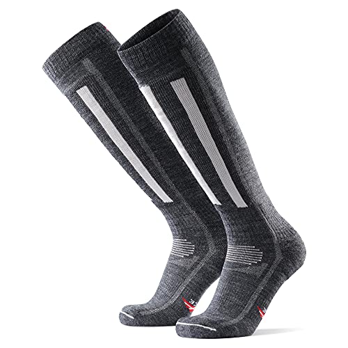 DANISH ENDURANCE Calcetines Térmicos de Esquí de Lana Merino 1 Par (Gris Oscuro/Gris Claro, EU 43-47)