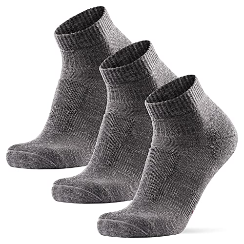 DANISH ENDURANCE Hiking Low-Cut Socks, 3 Pack (Gris, 43-47)