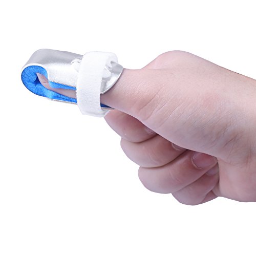 Dedo férula: Protector Juanetes transpirable y ajustable aluminio apoyo con acolchado de espuma para roto fractura de dedo pulgar o artritis Trigger dedo dedo