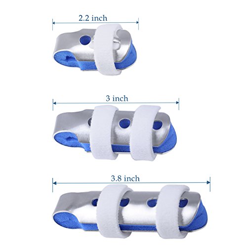 Dedo férula: Protector Juanetes transpirable y ajustable aluminio apoyo con acolchado de espuma para roto fractura de dedo pulgar o artritis Trigger dedo dedo