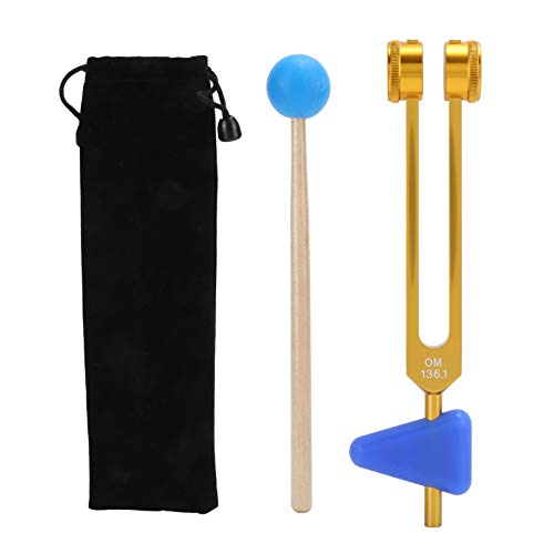 Diapasón, diapasón de energía no magnética 136.1HZ, kit de diapasón para enfermería(Tyrant Golden OM Tuning Fork, blue)