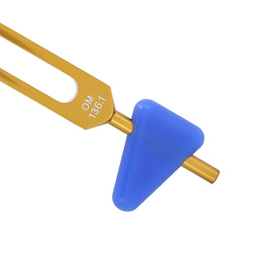 Diapasón, diapasón de energía no magnética 136.1HZ, kit de diapasón para enfermería(Tyrant Golden OM Tuning Fork, blue)