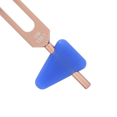 Diapasón, Meditación 136.1HZ Terapia de sanación con sonido Instrumento de diapasón, Kit de diapasón para enfermería médica(Rose gold OM tuning fork, blue)