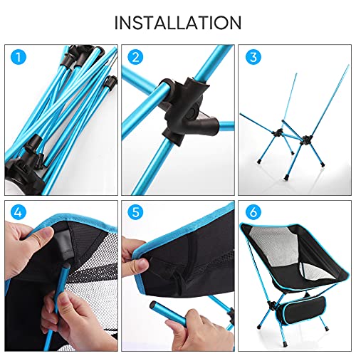 Diealles Shine Silla Plegable Camping, Silla Plegable Ultraligera Compacta Portátil con Bolsa de Almacenamiento portátil, Ligera para Jardín, Playa, Pesca, Camping, Viajes, Senderismo