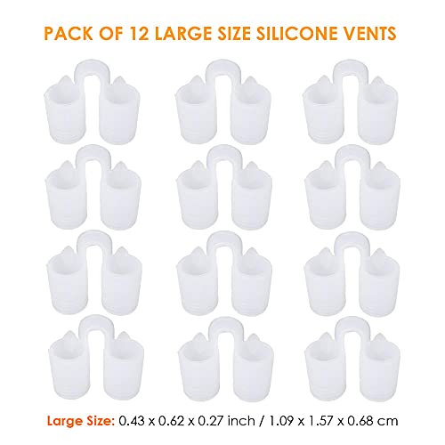 Dilatador nasal Nose Relief - (Paquete de 12 tamaños grandes) Ventilaciones suaves de silicona - Solución sencilla para los que respiran por la nariz - por Mobi Lock Beauty