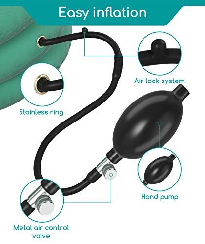 Dispositivo de tracción del cuello cervical, Cojín para aliviar la presión, presión ajustable, Alineación de la columna cervical de Almohada quiropráctica para el cuello y alivio del dolor de espalda