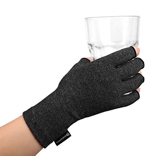 DISUPPO Guantes Compresión Anti-Artritis Hombres Mujeres Ofrecen Calor y Compresión para Ayudar a Aumentar la Circulación Reduciendo el Dolor y Promover la Sanación(Negro, M)