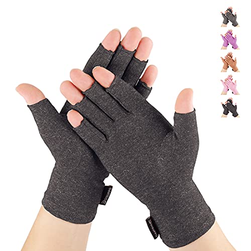 DISUPPO Guantes Compresión Anti-Artritis Hombres Mujeres Ofrecen Calor y Compresión para Ayudar a Aumentar la Circulación Reduciendo el Dolor y Promover la Sanación(Negro, M)