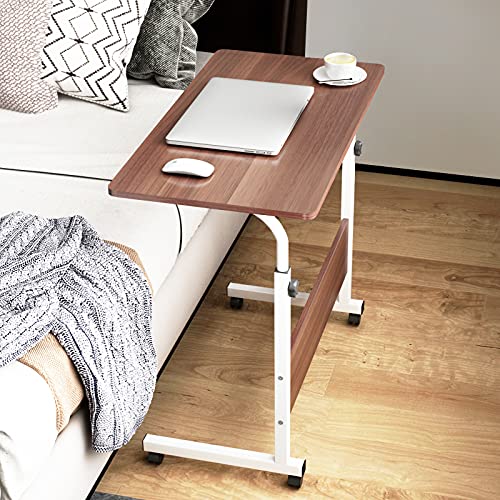 DlandHome Soporte para ordenador portátil ajustable 80 x 40 cm, mesa auxiliar portátil para cama, sofá, hospital, lectura, comer, Nogal ZS-5#1