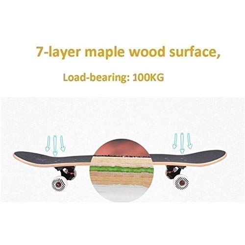 Dmxiezib Skateboard Longboards, Darling en el patrón Franxx Zero Dos patinetas estándar Professional Skateboards para Adultos Four-Wheeled Cruiser Scooter 31 Pulgadas