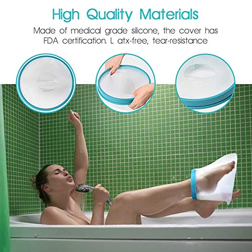 DOACT Funda Escayola Protector Pie Ducha,Funda Escayola Pie Adulto,Protector Escayola Impermeable,Protección Impermeable Bañarse Mantenga Vendaje Fundido Seco Bolsa Pierna Ducha Funda Tobillo Ducha