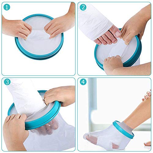 DOACT Funda Escayola Protector Pie Ducha,Funda Escayola Pie Adulto,Protector Escayola Impermeable,Protección Impermeable Bañarse Mantenga Vendaje Fundido Seco Bolsa Pierna Ducha Funda Tobillo Ducha