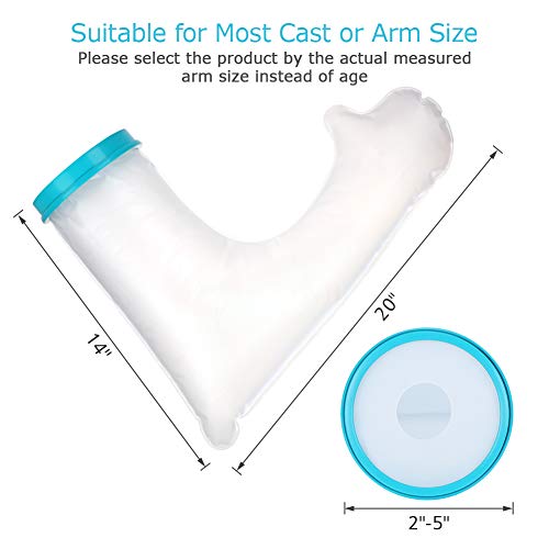 DOACT La funda Kids Arm Cast para el baño de la ducha, el protector de fundición impermeable mantiene el vendaje seco, la funda de la funda de la funda infantil, la herida del brazo completo