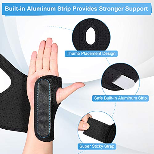 DOACT Muñequera Tunel Carpiano, Férula para Muñeca de Soporte con Férula de Metal para Síndrome de Túnel Carpiano, Alivio del Dolor de Fracturas de Muñeca, Tendinitis Esguinces y Artritis, Derecha