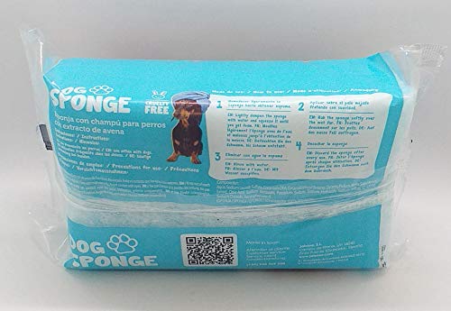 Dog Sponge Esponja Jabonosa Desechable de Un Solo Uso con Champú de Avena para Perros. Esponja de Baño y Limpieza de Almohadillas para Todo Tipo de Canes. 10 Unidades