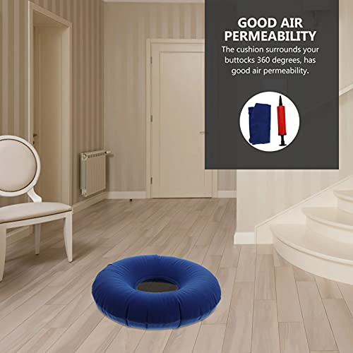 DOITOOL 2 Piezas de Cojín Inflable para Donas Cojín para El Nervioso Ciático Cojín para El Asiento Almohada para El Coxis Espesada Almohada de Apoyo con 2 Infladores