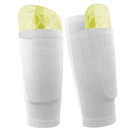 Dokpav Fútbol Espinilleras Doble Capa Calcetines Fijo Manga, Soccer Shin Guard Sleeves Medias elásticas Calcetines Manga Protectora Niño Juventud Adulta - Partido de Futbol- Sin espinilleras plástico