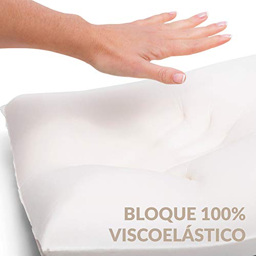 Don Descanso - Pack 2 Almohadas de Viaje Viscoelásticas Bamboo (42 x 24cm), Ergonómicas y Transpirables. Ideal para Coche y Avión, Alivia la Fatiga, Apoyo de Cabeza y Cuello. Fabricadas en España