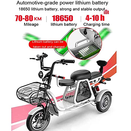 DREAMyun Bicicletas Eléctricas, Bicicleta Eléctrica De 3 Ruedas, 48V500W Motor, batería de Larga duración y Pantalla de Alta definición LEC, Faros LED/Choque múltiple Sistema de absorción