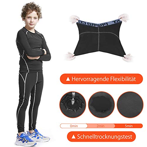 DreiWasser Niños Ropa Interior Térmica Esqui Niño Niña Conjunto Termico Conjunto Ropa Interior Térmica para Niños para Running Snowboard Montaña Ciclismo Futbolístico Deportes de Invierno Gr.110-155