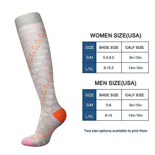 DRESHOW Calcetines de Compresión para Hombres y Mujeres 3/7 Pares 15-20 mmHg es el Mejor para Running, Correr, Senderismo, Volar, Viajar, Varicosas, Médico, Deportivo, Embarazo