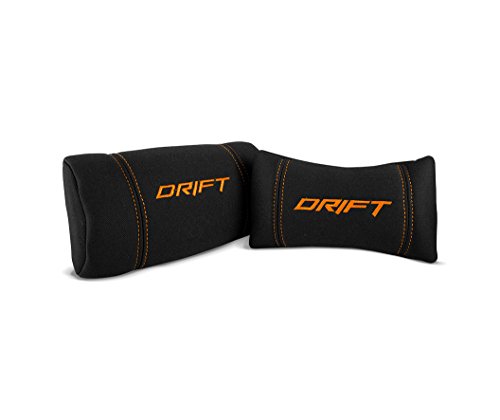 Drift DR100BO - Silla Gaming profesional, tela, reposabrazos 2D, piston clase 4, asiento basculante, altura regulable, respaldo reclinable, cojines lumbar y cervical, color negro/naranja