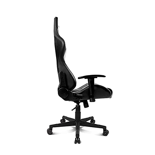 Drift DR175CARBON- Silla Gaming Profesional, Polipiel, reposabrazos Ajustables 2D, Piston Clase 4, giratoria, Mecanismo de Mariposa, cojin Lumbar y Cervical, Acabado Fibra de Carbono, Negro/Blanco