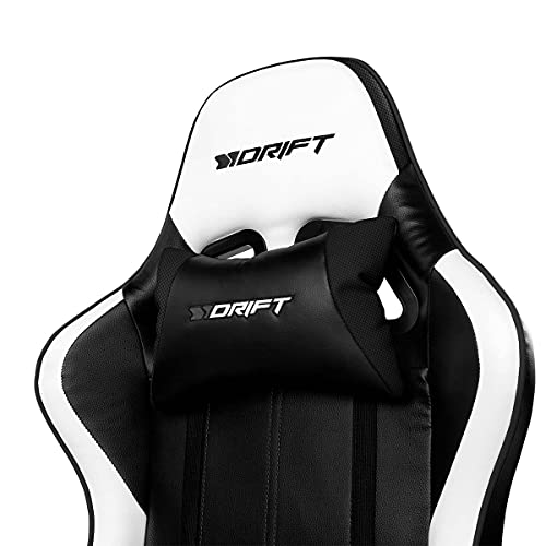 Drift DR175CARBON- Silla Gaming Profesional, Polipiel, reposabrazos Ajustables 2D, Piston Clase 4, giratoria, Mecanismo de Mariposa, cojin Lumbar y Cervical, Acabado Fibra de Carbono, Negro/Blanco