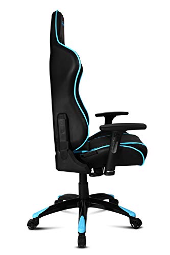 Drift DR300BL - Silla Gaming Profesional, Polipiel, reposabrazos 3D, Piston Clase 4, Asiento basculante, Altura Regulable, Respaldo reclinable, Cojines Lumbar y Cervical, Color Negro/Azul