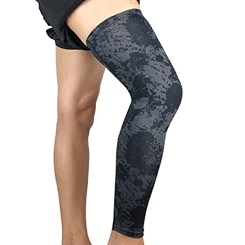 Ducomi Knix - Manguitos de Compresión para Pantorrilla, Soporte de Rodilla de Pierna Larga, Medias para Correr, Ciclismo, Fútbol, Rugby, Baloncesto, Fitness, Gimnasio, Juego de 2 (Gris, M)