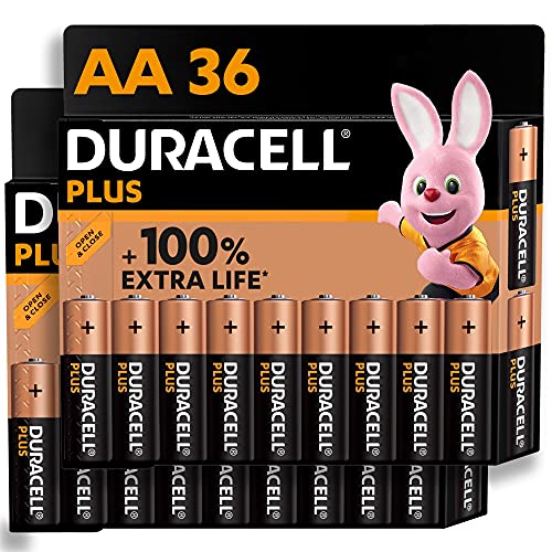 Duracell - NUEVO Pilas alcalinas Plus AA , 1.5 Voltios LR6 MN1500, paquete de 36