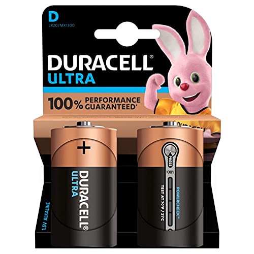 Duracell Pilas Ultra D, paquete de 2