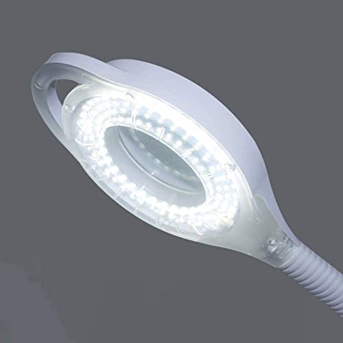 DXMGZ 8X Lámpara de Aumento en la Cabeza del Soporte Lámpara Estética Lupa Pie para Bordado Rueda Luz de Día Neón Lupa Médica Luz LED Fría para Laboratorios y Esteticistas Lámpara Pie Sin Sombras