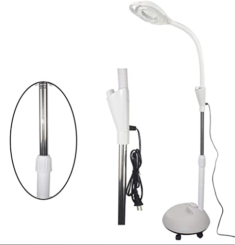 DXMGZ 8X Lámpara de Aumento en la Cabeza del Soporte Lámpara Estética Lupa Pie para Bordado Rueda Luz de Día Neón Lupa Médica Luz LED Fría para Laboratorios y Esteticistas Lámpara Pie Sin Sombras