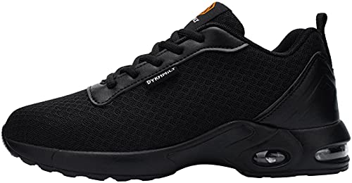 DYKHMILY Zapatos de Seguridad Mujer, Punta de Acero Zapatos Ligero Zapatos de Trabajo Respirable de Seguridad Zapatos con colchón de Aire (Negro Puro 38 EU)