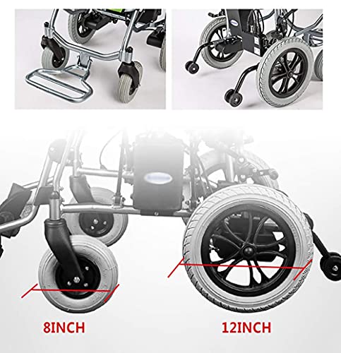 DYR Silla de Ruedas eléctrica, Silla de Ruedas eléctrica de Movilidad Plegable y Liviana, Scooter portátil Inteligente automático Duradero para Personas Mayores con discapacidades en la vejez