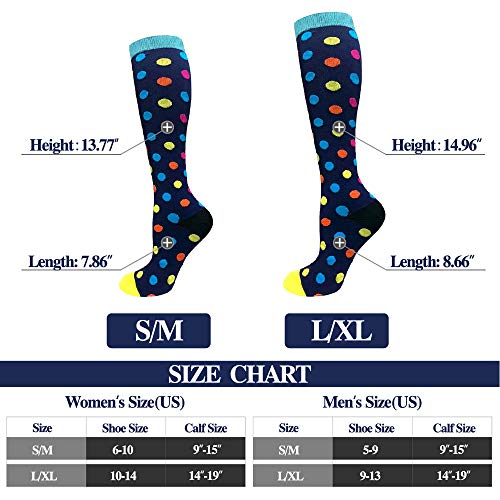 EASE LEAP Medias de Compresión Gradual para Hombres y Mujeres (15-20 mmHg) Ideal Calcetines para Deportivas Ejercicio (Set 8,L/XL)