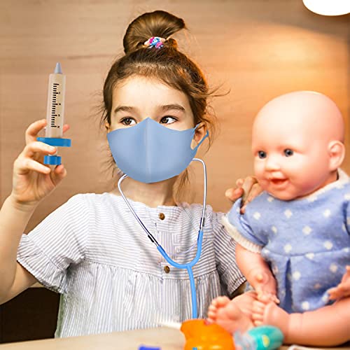 EFO SHM Maletín de médico para niños a partir de 3 años, estetoscopio real, termómetro, juego de médicos, accesorios de madera, acero inoxidable, plástico