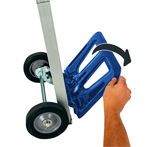 Einhell BT-HT 90 - Carretilla de mano plegable (con capacidad de 90 kg, aluminio azul y pala plegable)