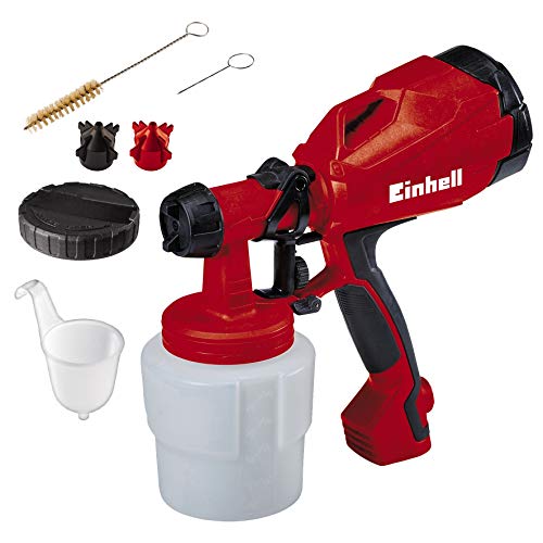 Einhell TC-SY 400 P 0.8L - Pulverizadores de pintura (Pintura, 0,8 L, 0,5 l/min, Negro, Rojo, 275 mm, 128 mm) + Deposito de 800 ml, Rojo