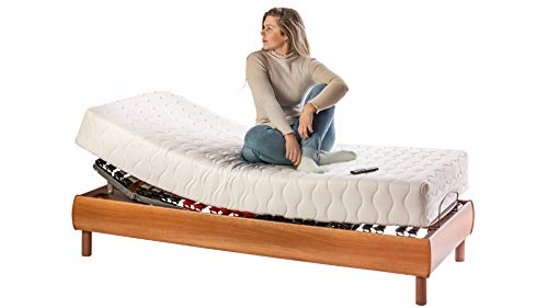 ekamia - Cama Articulada Eléctrica Nix con Colchón Luka - 90cm x 190cm, Mando inalámbrico