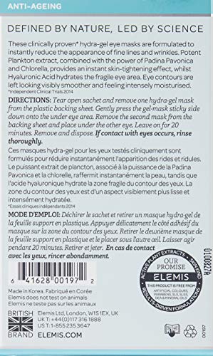 ELEMIS Pro-Collagen Hydra-Gel Eye Masks, mascarilla de ojos para líneas de expresión, 6 mascarillas