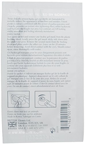 ELEMIS Pro-Collagen Hydra-Gel Eye Masks, mascarilla de ojos para líneas de expresión, 6 mascarillas