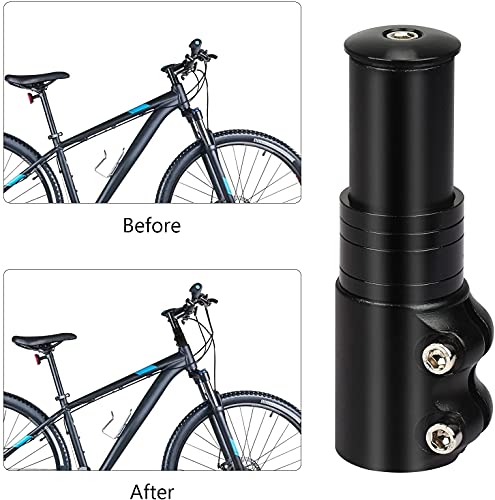 Elevador de Manillar de Bicicleta, MTB Potencia Manillar Tenedor de Bicicleta Extensor de Tallo 28,6mm Ajustable Aleación de Aluminio Adaptador para Cabezal Elevador de Manillar para Bicicleta