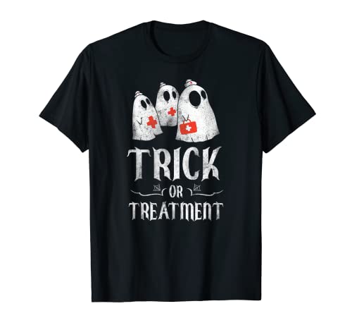 EMT EMS Paramedic AMR Truco o Tratamiento Halloween Ghost Camiseta