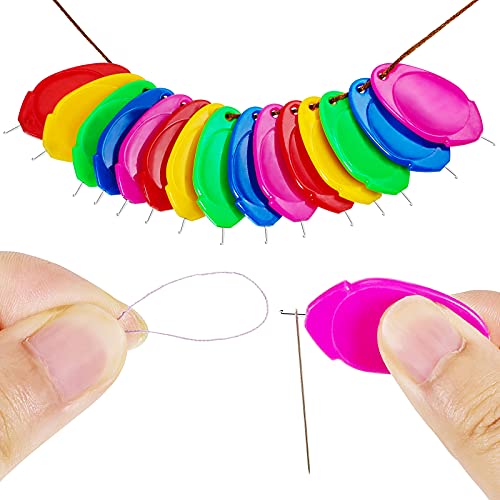 Enhebradores de Agujas de Plástico para Coser a Mano, Enhebrador de Aguja de Bucle de Alambre de 5 Colores Herramienta de Enhebrador de Coser de Máquina de Mano de Bordado DIY (20 Piezas)